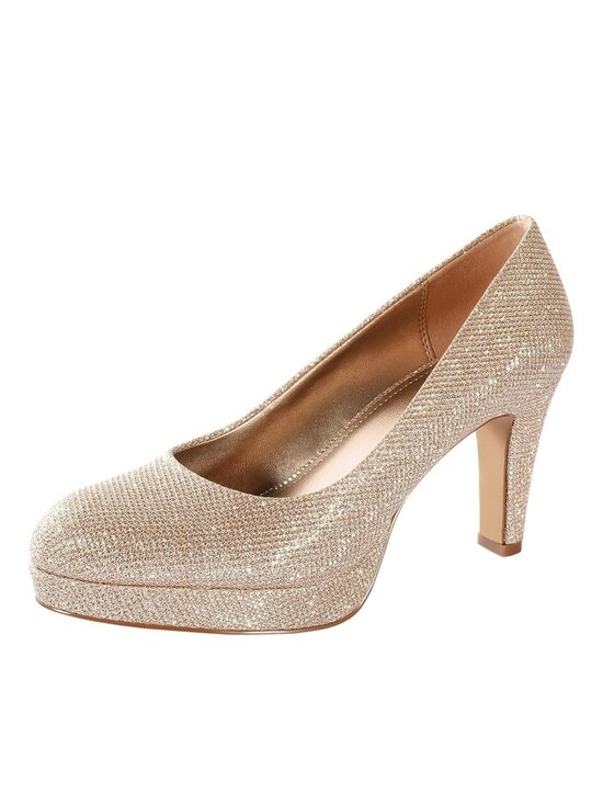 Aukis Shoes - Aukis Women's Sparkly Gold High Heels - Size 9.5